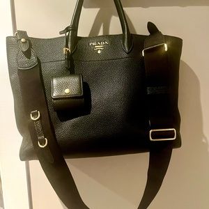 Prada Napa leather top handles and shoulder bag
